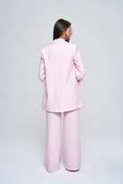 Zeynep Kaya-Keten Cep Kapaklı Pembe Blazer Ceket-Ceket-4-Milagron.com