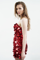 Zeynep Kaya-Payetli Kırmızı Balenli Crop-Crop Top-1-Milagron.com