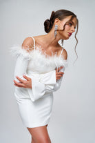 Zeynep Kaya-Yakası Tüylü Askılı Elbise-Elbise-2-Milagron.com