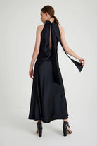 Zeynep Mayruk-Swan Dress Black-Elbise-3-Milagron.com