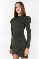 Zhiva-Alyssa Dress In Khaki-Elbise-1-Milagron.com
