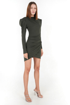 Zhiva-Alyssa Dress In Khaki-Elbise-2-Milagron.com