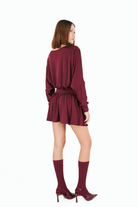 Zhiva-Lurenz Dress In Claret Red-Elbise-3-Milagron.com