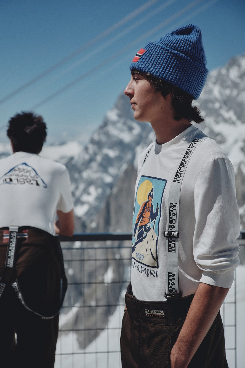 Napapijri-Tee Long-sleeve T-shirt / Beyaz Erkek T-shirt-T-Shirts-7-Milagron.com