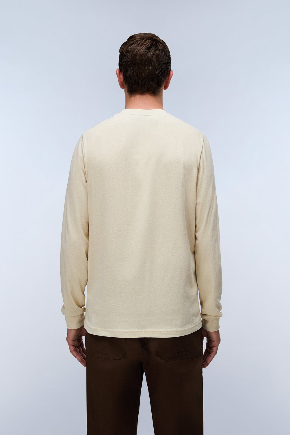 Napapijri-Tee Long-sleeve T-shirt / Beyaz Erkek T-shirt-T-Shirts-5-Milagron.com