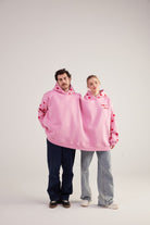 Kalp Baskılı Çift Giyilir Lovebombing Sweatshirt Pembe