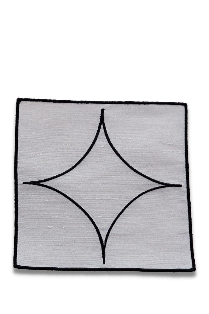 Well Studio | Ev Tekstili | Abstract Desenli Siyah Geometrik Desen Nakışlı 5'li Kokteyl Peçetesi | Milagron 