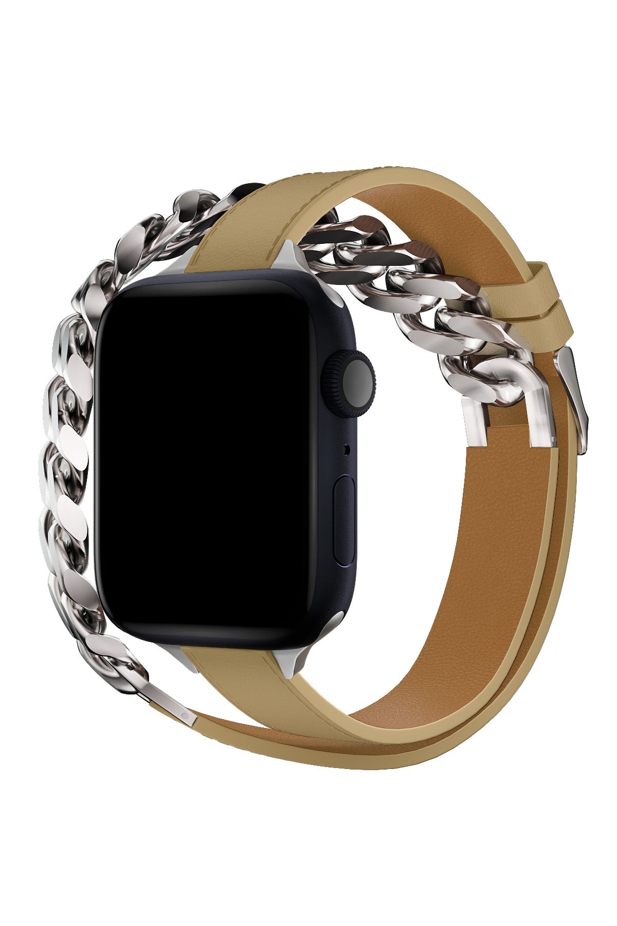 Apple Watch Uyumlu Double Tour Deri Kordon Achrom