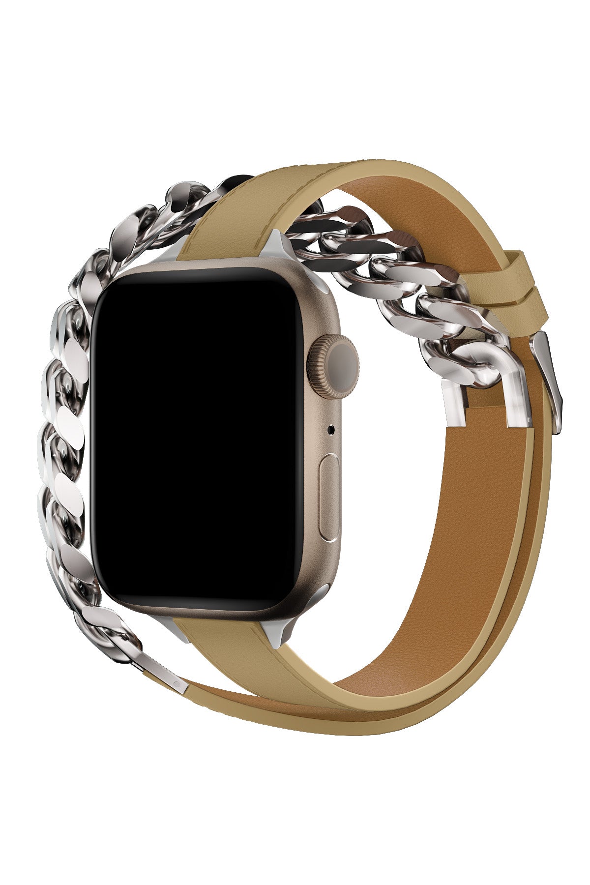 Apple Watch Uyumlu Double Tour Deri Kordon Achrom