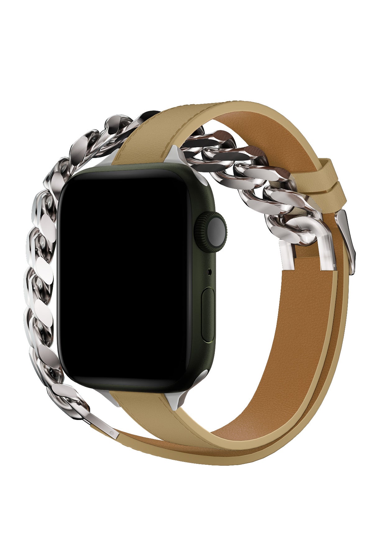 Apple Watch Uyumlu Double Tour Deri Kordon Achrom