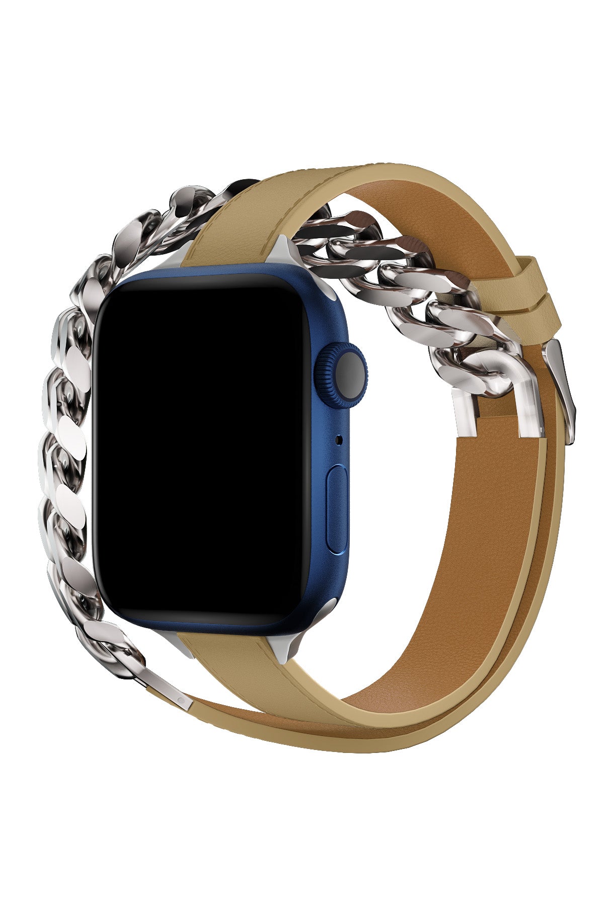 Apple Watch Uyumlu Double Tour Deri Kordon Achrom