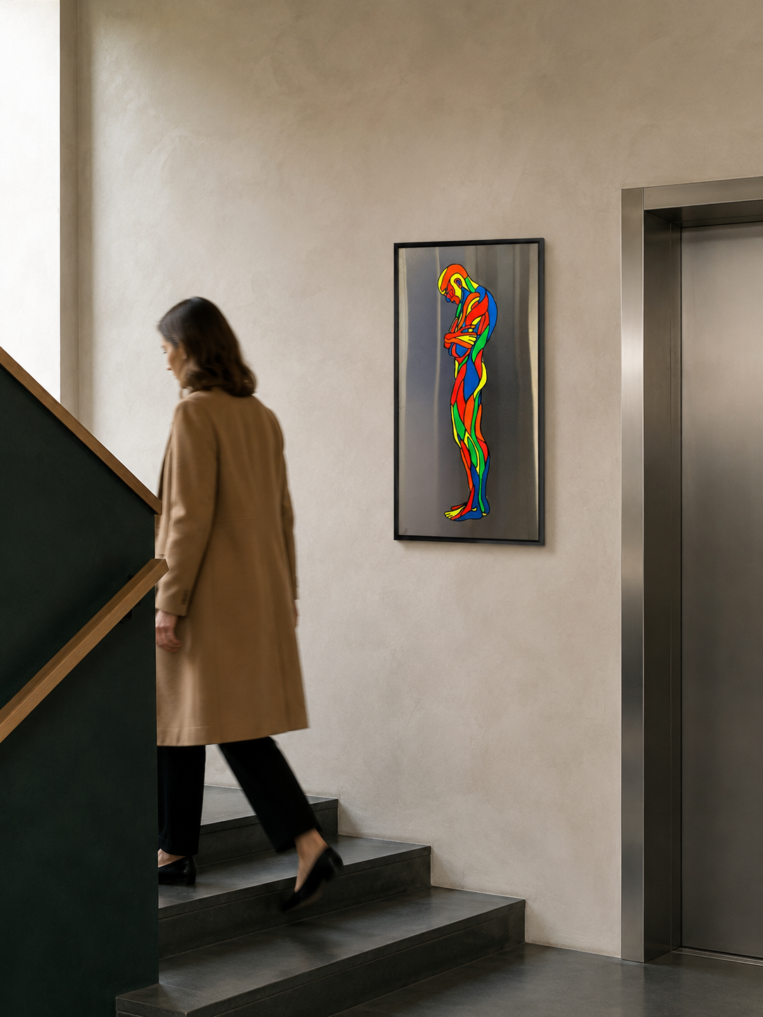 Echoes In The Inner Hold Inox Tablo | 50 × 100 Cm