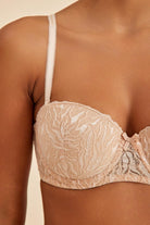 Amarelle-Amy Ten Balenli Dantelli Dolgusuz Pedli Toparlayıc Straplez Sütyen-Sütyen-3-Milagron.com