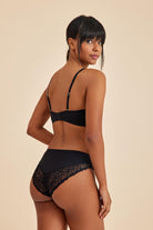 Amarelle-Amy Siyah Balenli Dantelli Dolgusuz Pedli Toparlayıc Straplez Sütyen-Sütyen-6-Milagron.com