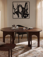 Apollo Oval Yemek Masası 180X90 Cm Koyu Meşe