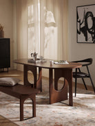 Apollo Oval Yemek Masası 180X90 Cm Koyu Meşe