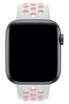 Apple Watch Uyumlu Silikon Delikli Spor Kordon Beyaz Kum Pembe
