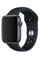 Apple Watch Uyumlu Silikon Delikli Spor Kordon Lacivert Siyah