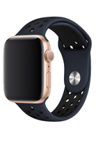 Apple Watch Uyumlu Silikon Delikli Spor Kordon Lacivert Siyah