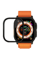 Apple Watch Ultra Uyumlu Metal Çerçeveli İNce Ekran Koruyucu Siyah