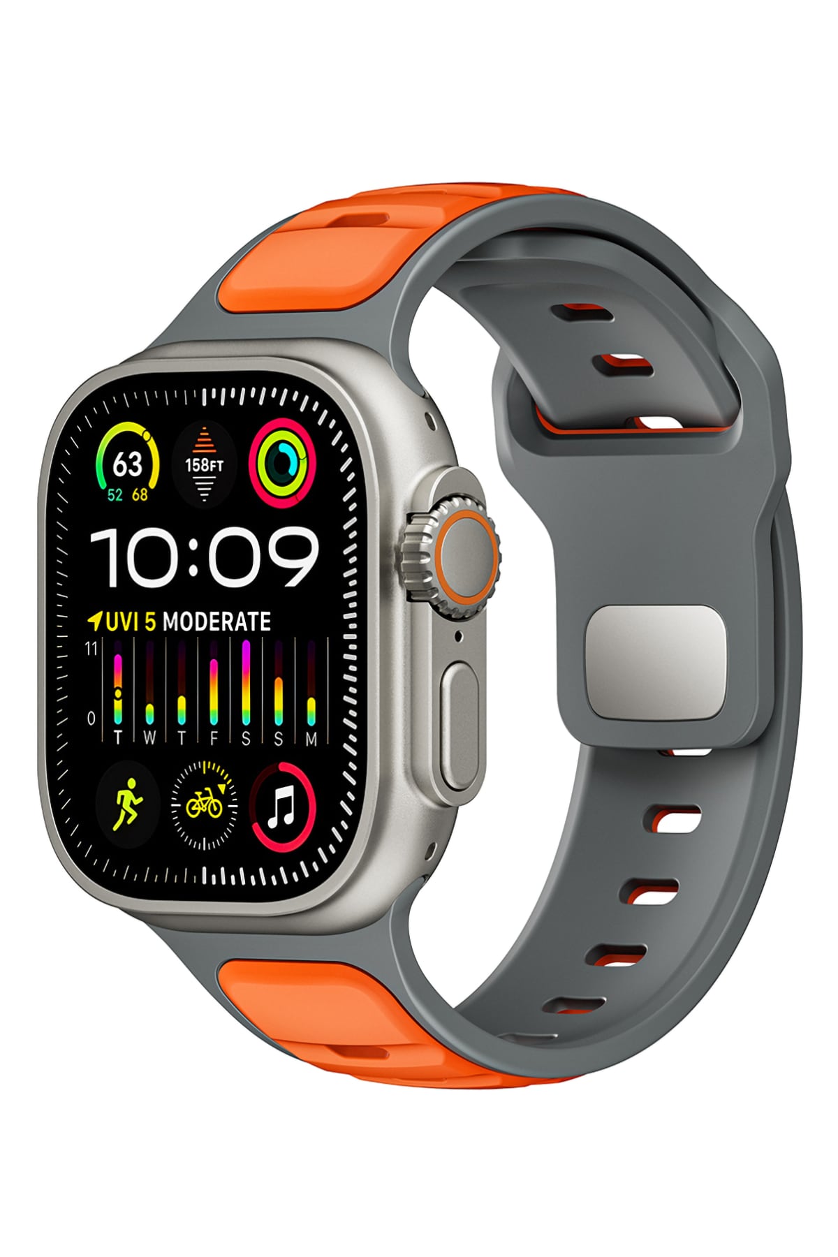 Apple Watch Ultra Uyumlu Dualflex Kordon Ambersteel