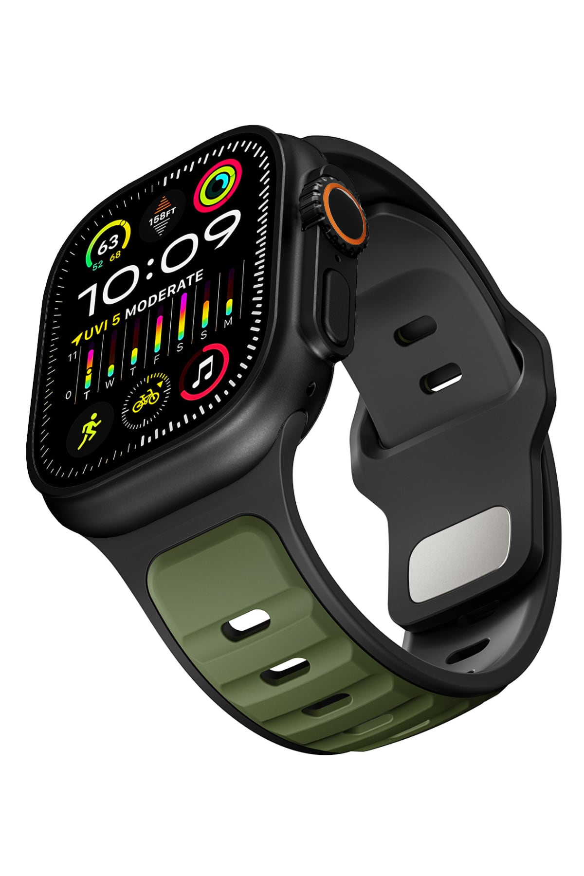 Apple Watch Ultra Uyumlu Dualflex Kordon Tactigreen