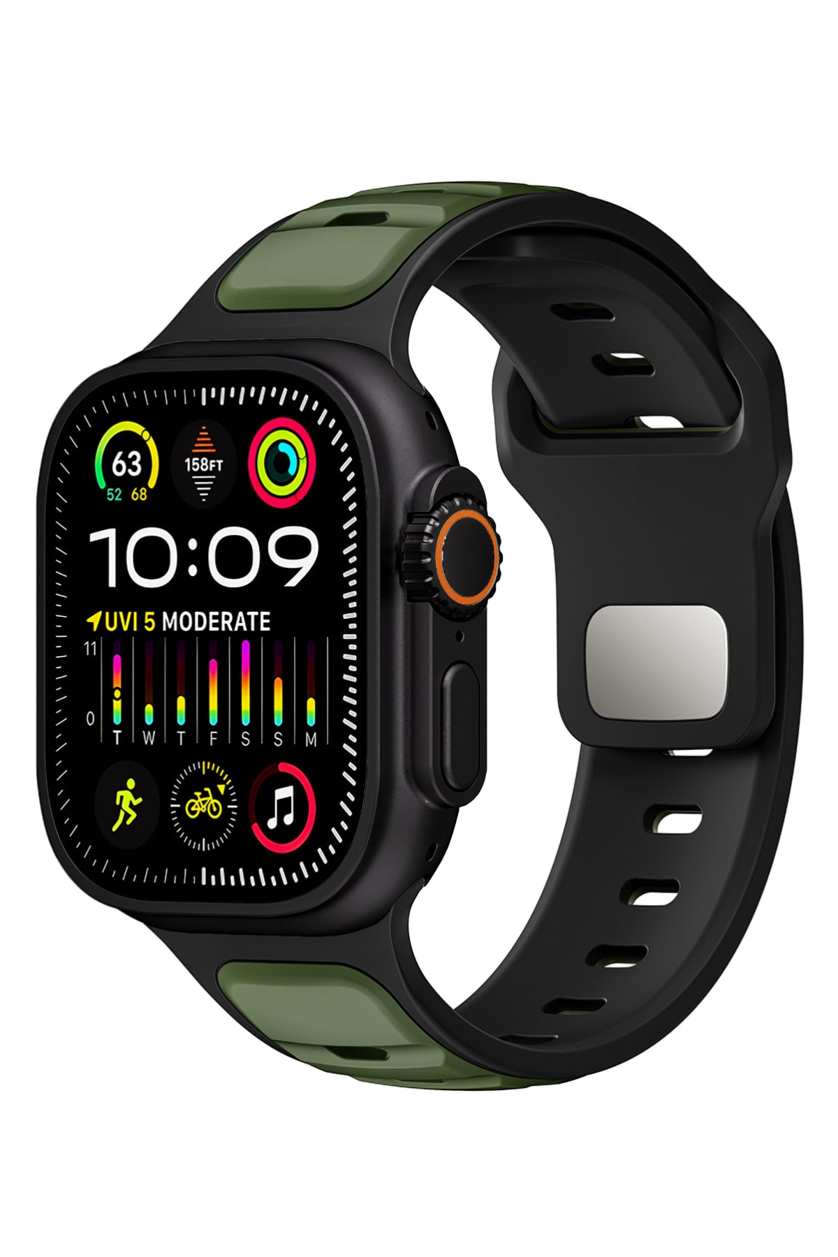 Apple Watch Ultra Uyumlu Dualflex Kordon Tactigreen