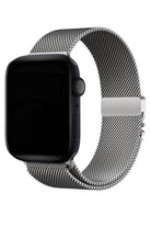 Apple Watch Ultra Uyumlu İNce Örgü Milano Loop Gümüş