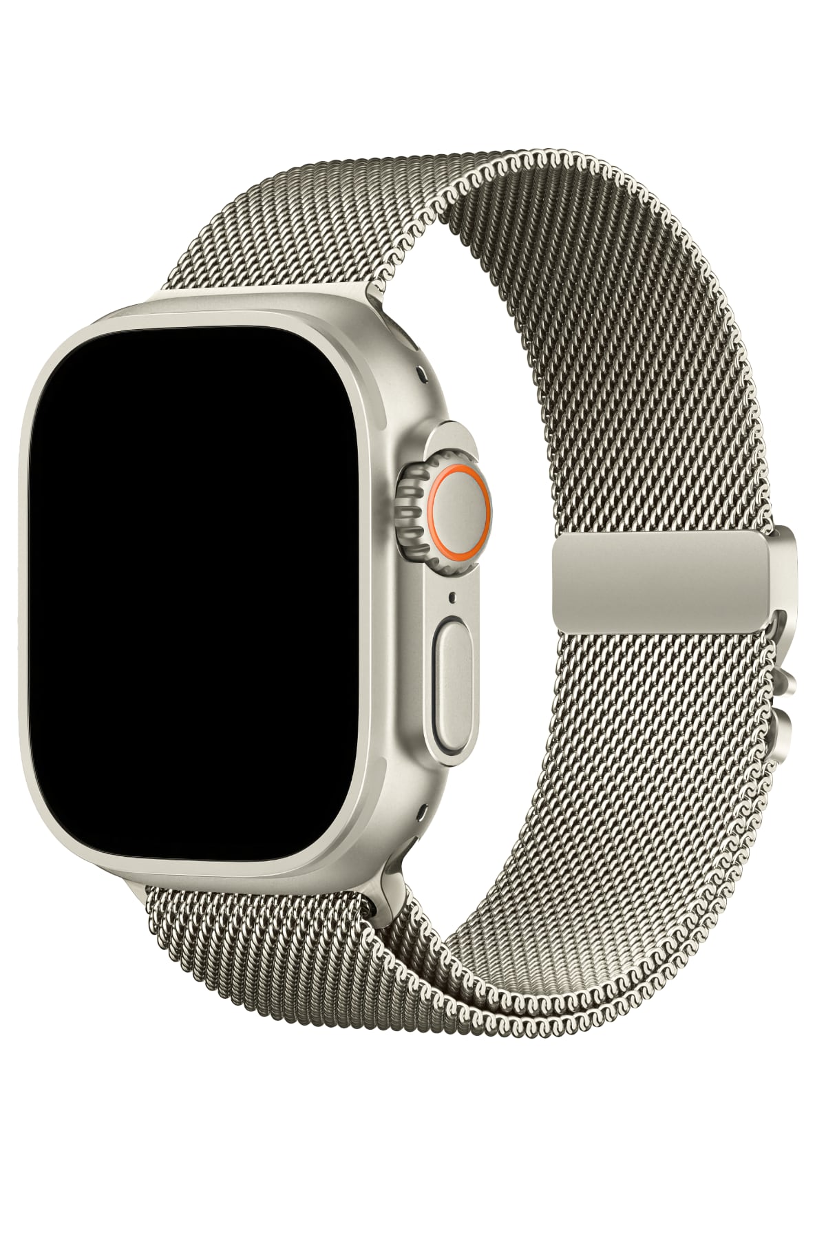 Apple Watch Ultra Uyumlu İNce Örgü Milano Loop Titanyum
