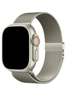 Apple Watch Ultra Uyumlu İNce Örgü Milano Loop Titanyum