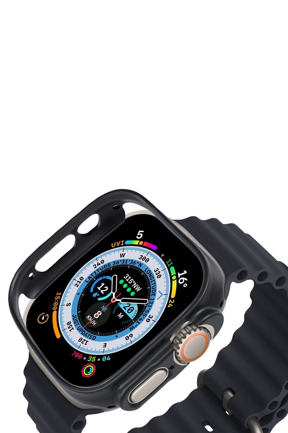 Apple Watch Ultra Uyumlu Kasa Koruyucu Siyah Bumper