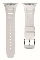 Apple Watch Ultra Uyumlu Terraflex Rubber Gümüş Tokalı Bej Kordon