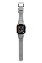 Apple Watch Ultra Uyumlu Terraflex Rubber Gümüş Tokalı Gri Kordon