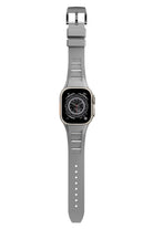 Apple Watch Ultra Uyumlu Terraflex Rubber Siyah Tokalı Gri Kordon