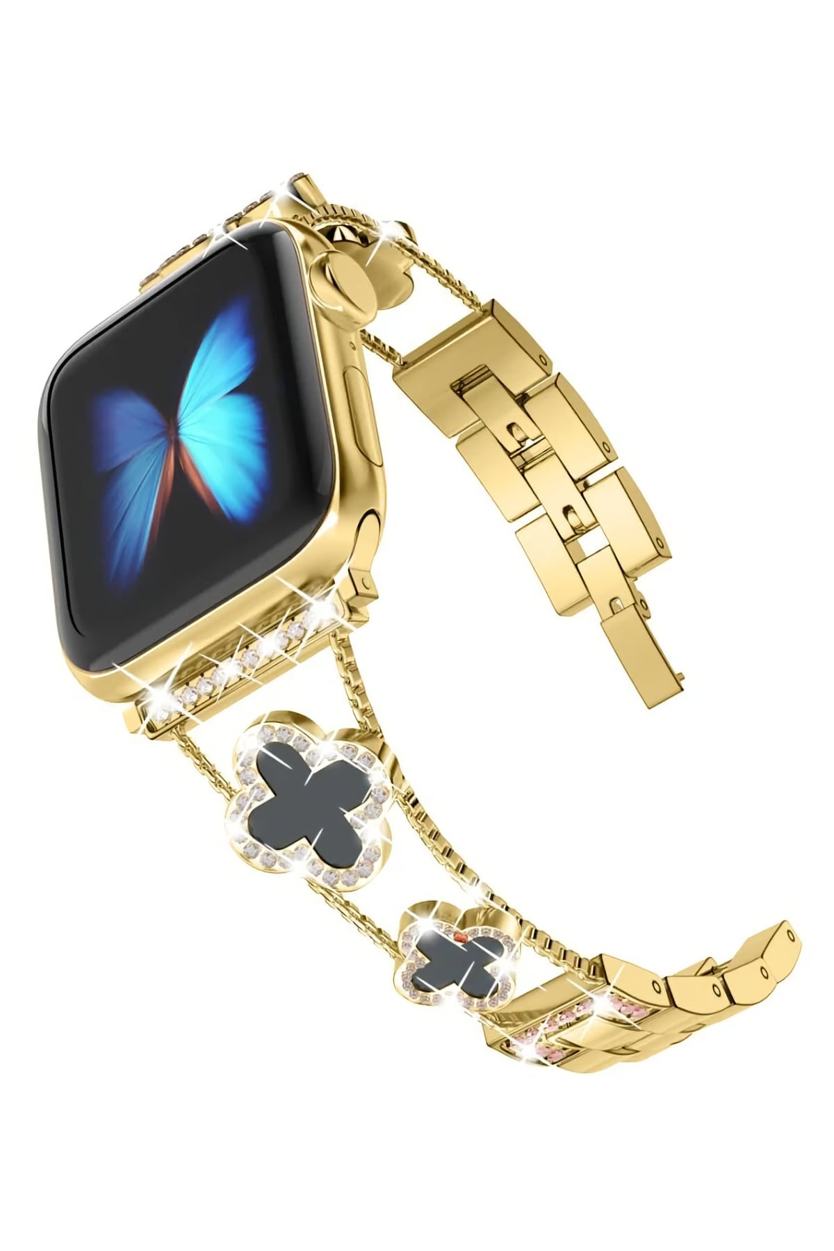 Apple Watch Uyumlu Clovella Metal Kordon Noir Gold
