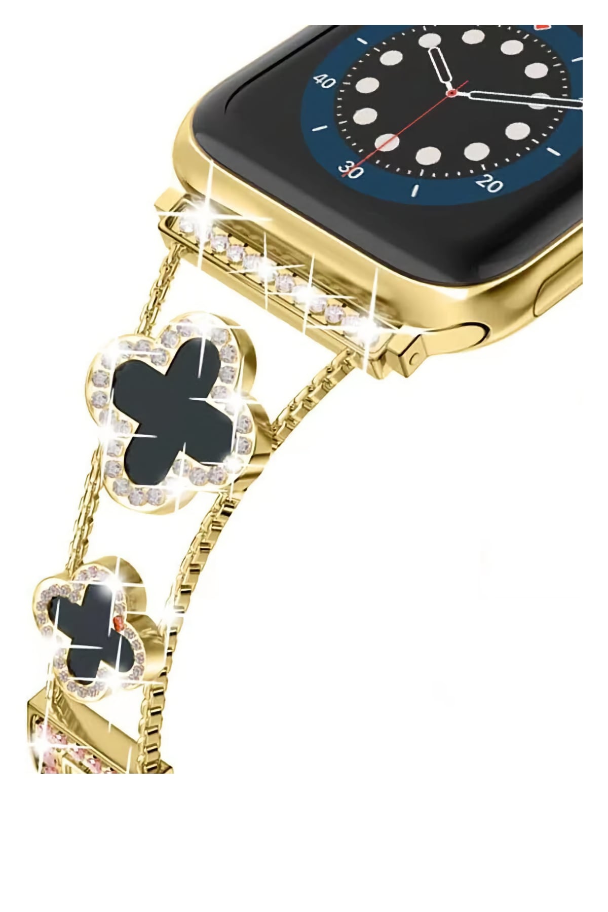 Apple Watch Uyumlu Clovella Metal Kordon Noir Gold