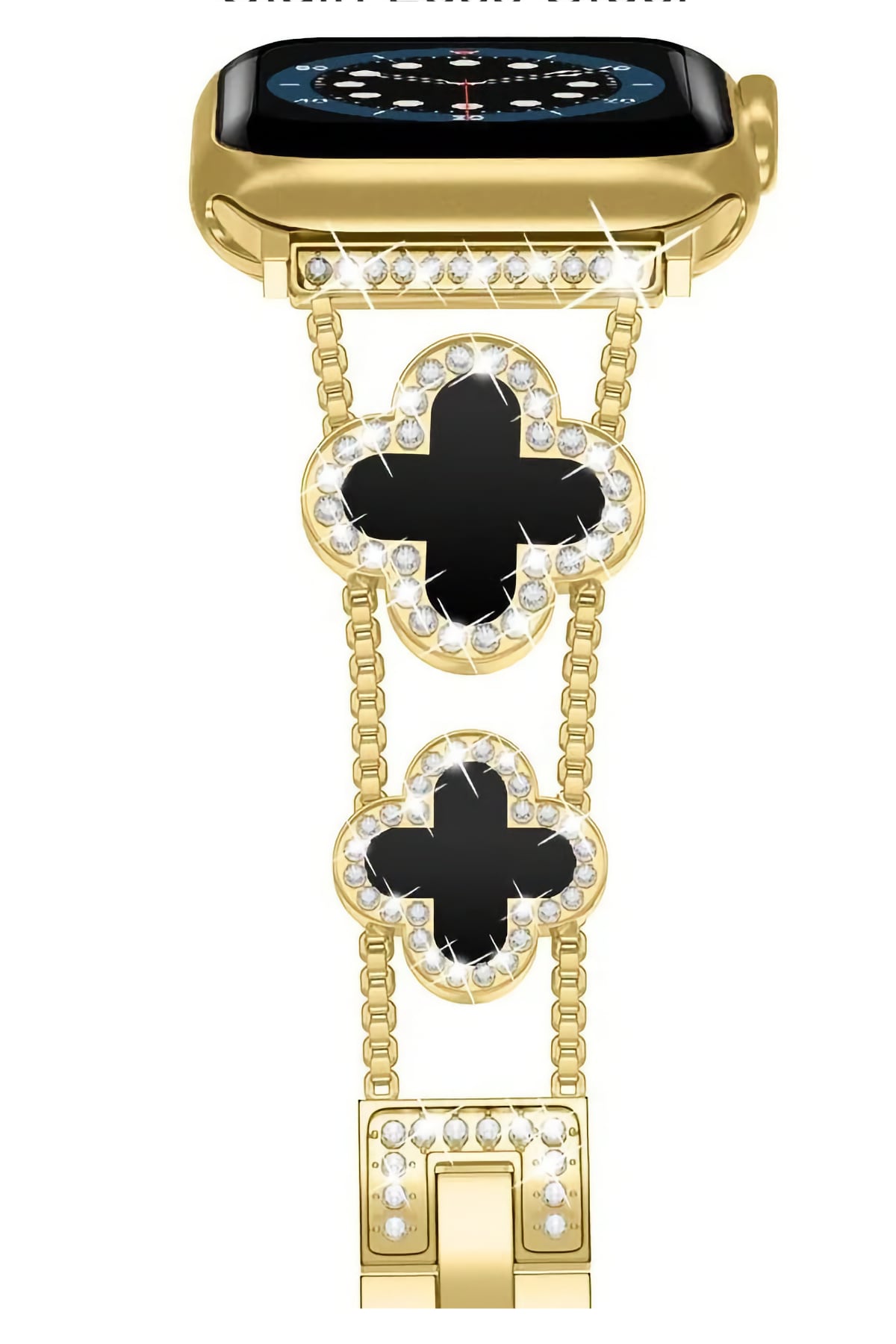 Apple Watch Uyumlu Clovella Metal Kordon Noir Gold