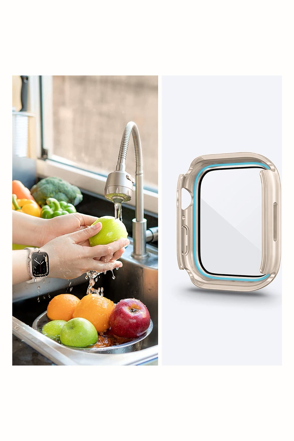 Apple Watch Uyumlu Ekran Koruyucu Kasa Suya Dayanıklı Rosty
