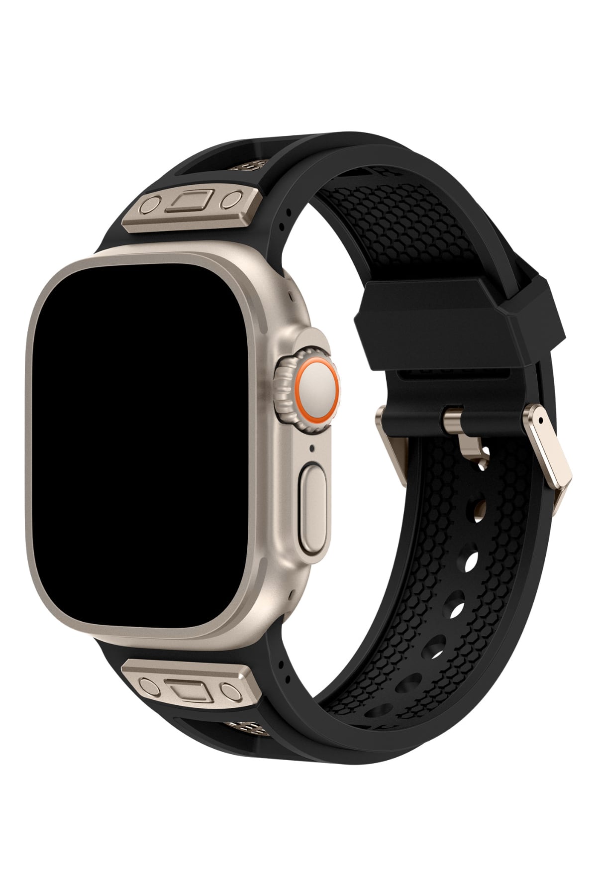 Apple Watch Uyumlu Hexagon Loop Silikon Kordon Siyah
