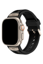 Apple Watch Uyumlu Hexagon Loop Silikon Kordon Siyah