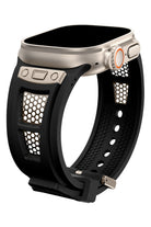 Apple Watch Uyumlu Hexagon Loop Silikon Kordon Siyah