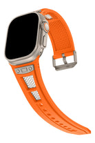 Apple Watch Uyumlu Hexagon Loop Silikon Kordon Turuncu