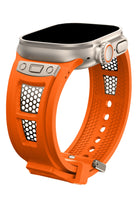 Apple Watch Uyumlu Hexagon Loop Silikon Kordon Turuncu