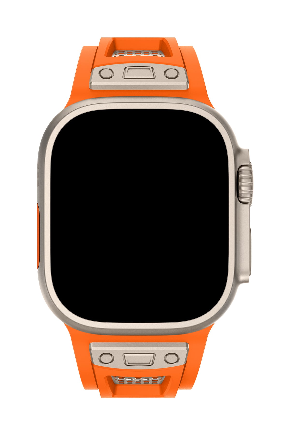 Apple Watch Uyumlu Hexagon Loop Silikon Kordon Turuncu