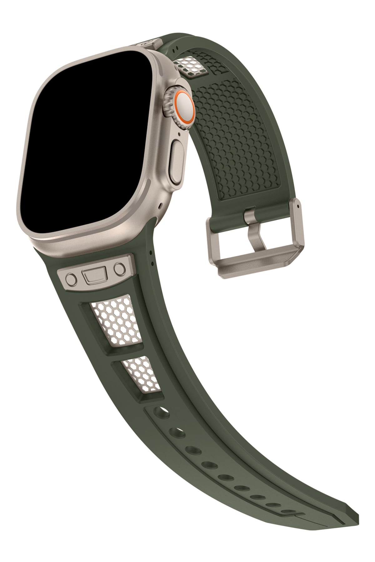 Apple Watch Uyumlu Hexagon Loop Silikon Kordon Yeşil