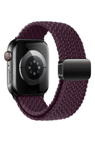 Apple Watch Uyumlu Manyetik Tokalı Örgü Loop Kordon Velvet Cabernet
