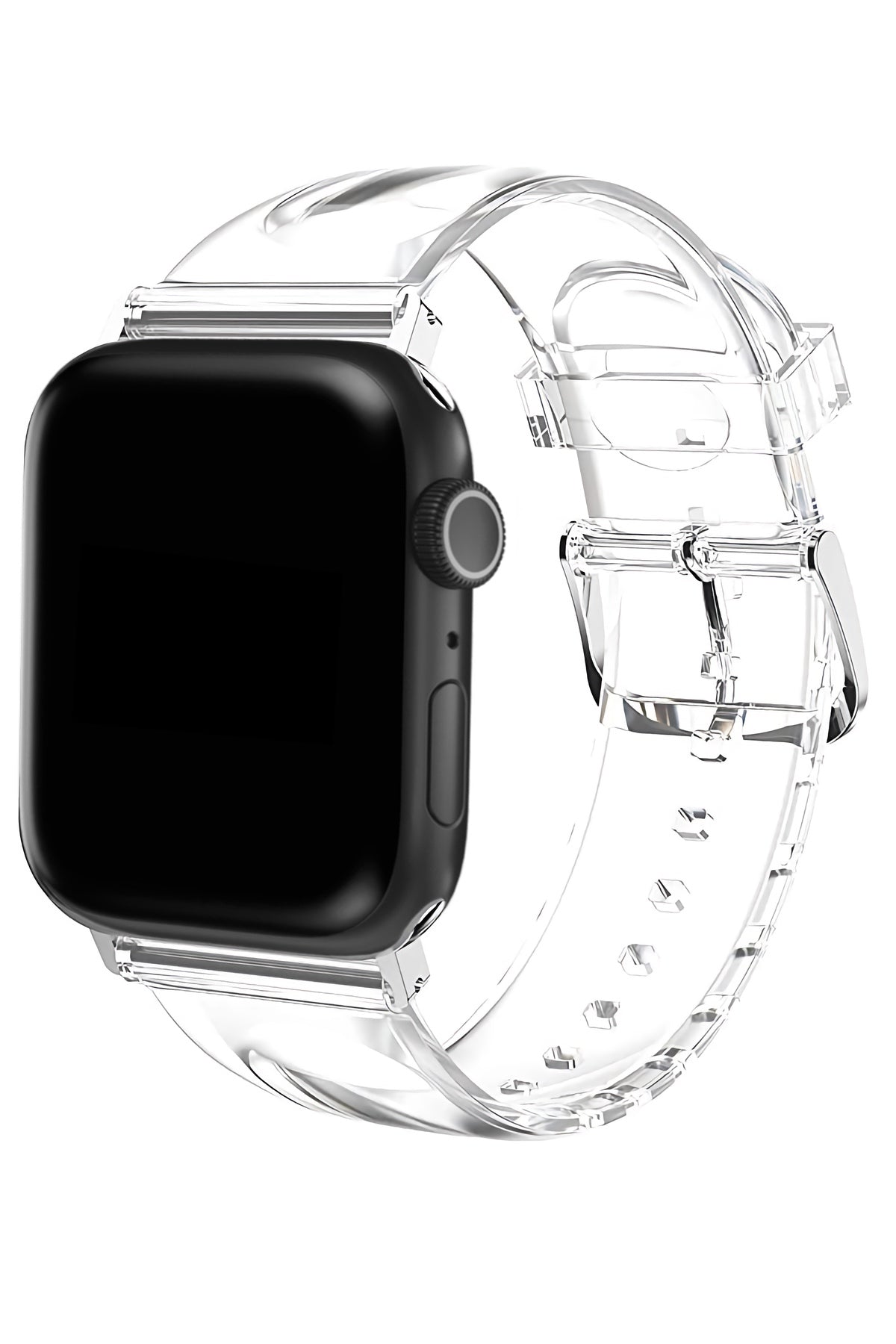 Apple Watch Uyumlu Şeffaf Silikon Kordon Shadow