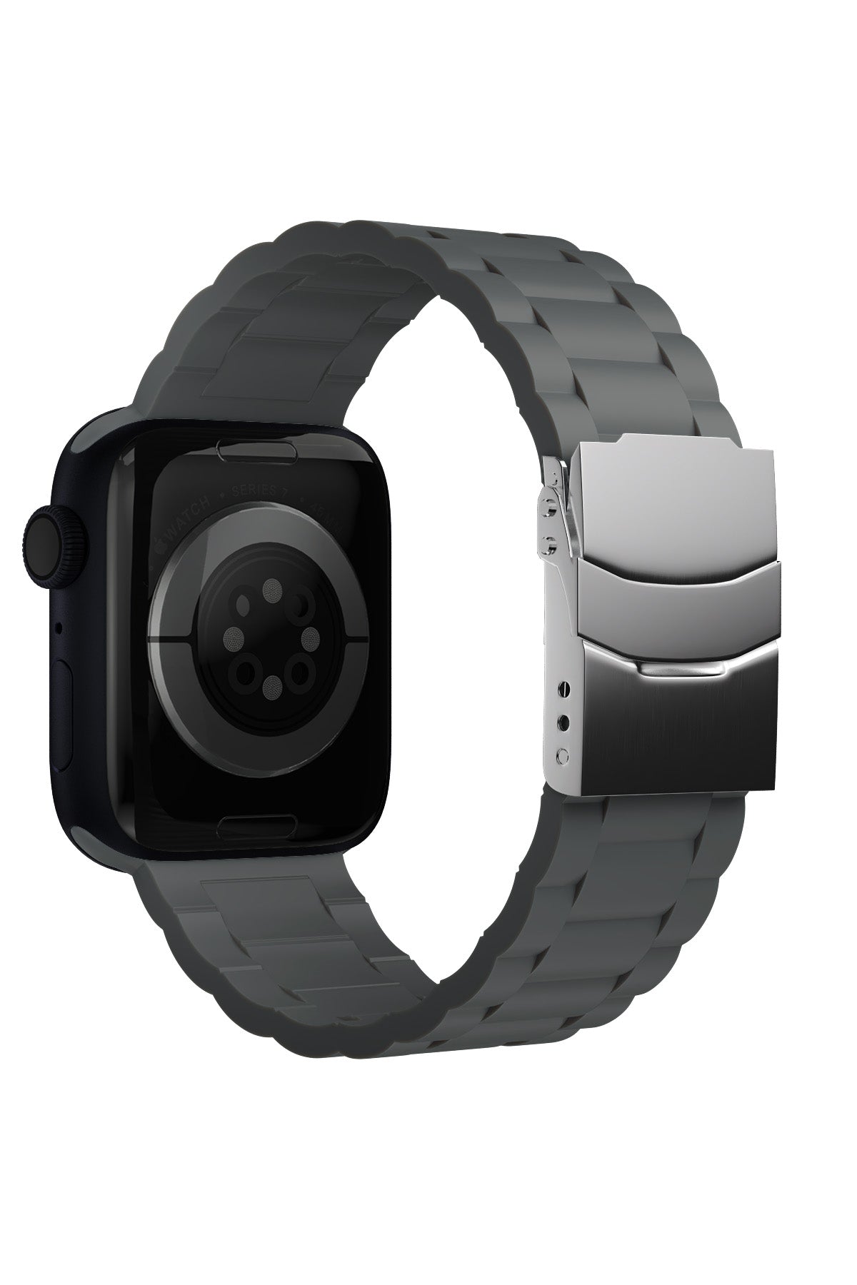 Apple Watch Uyumlu Soft Buckle Silikon Kordon Carbon Gray