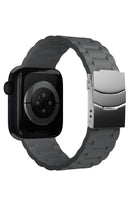 Apple Watch Uyumlu Soft Buckle Silikon Kordon Carbon Gray