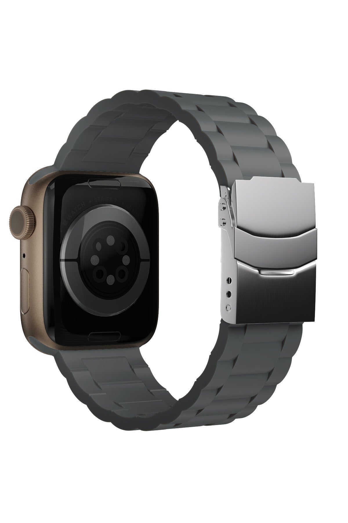 Apple Watch Uyumlu Soft Buckle Silikon Kordon Carbon Gray